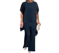 Abito da donna in chiffon e tulle, elegante set da due pezzi, per abiti da sera, feste in grandi dimensioni, per matrimoni e cocktail party