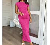 Abito da donna in gravidanza estivo casual, di colore solido, con texture, collo asimmetrico e vestibilità aderente L,M,S,XL,XS,XXL,XXS,XXXL,XXXXLColore unicoTessuto in maglia