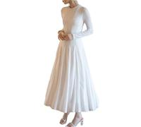 Abito da donna in pizzo con vita patchwork con pizzo e vita ritagliata, tinta unita, con volo, da donna, 2, M