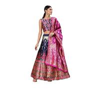 Abito da donna in stile indiano, per matrimoni, feste, completamente cucite, Blu navy 2., X-Small