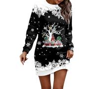 Abito da donna in tessuto con colletto button-down e pull-on | Tessuto semplice da indossare tutti i giorni, una scelta semplice per rilassati a casa, riposo e occasioni casual