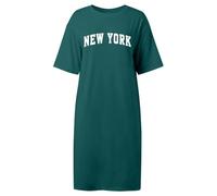 Abito da donna lungo estivo chic ed elegante abiti alla moda e confortevoli con New York Alfabeto stampato, abito a maniche corte larghi e casual, traspirante e fluida per passeggiate all'aperto