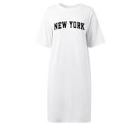 Abito da donna lungo estivo chic ed elegante abiti alla moda e confortevoli con New York Alfabeto stampato, abito a maniche corte larghi e casual, traspirante e fluida per passeggiate all'aperto