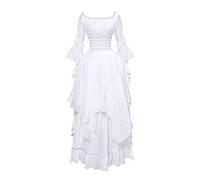 Abito da donna medievale vittoriano retrò barocco, abito gotico da donna elegante costume cosplay medievale maniche svasate stile vittoriano abito da ballo dettagliato