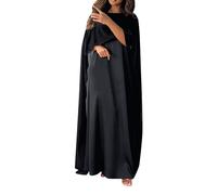 Abito da donna musulmano Abaya un pezzo sciolto girocollo manica a pipistrello abito lungo in chiffon generale thobe arabo marocchino abito da preghiera islamica a maniche lunghe abito da preghiera