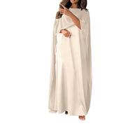 Abito da donna musulmano Abaya un pezzo sciolto girocollo manica a pipistrello abito lungo in chiffon generale thobe arabo marocchino abito da preghiera islamica a maniche lunghe abito da preghiera