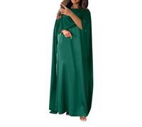 Abito da donna musulmano Abaya un pezzo sciolto girocollo manica a pipistrello abito lungo in chiffon generale thobe arabo marocchino abito da preghiera islamica a maniche lunghe abito da preghiera