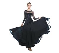 Abito da Donna per Esibizione da Ballo Costume da Ballo da Sala Standard Nazionale, Danza Moderna, Valzer Sociale, Abito da Gran Swing, Costumi da Drag Queen, Completo(XXL)