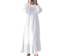 Abito da donna per il tempo libero, vestito musulmano, abbigliamento da preghiera, caftano casual, la nostra fine è la vostra rovina, bianco, S