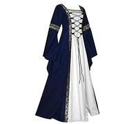 Abito da Donna retrò Medievale con Maniche a Tromba Stile Medievale Vittoriano per Il Rinascimento per Carnevale Halloween Feste Principessa Costume da Regina Donna Abito da Sera Gotico Vestito