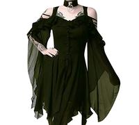 Abito Da Donna Retrò Medievale Maxi Cosplay Costumi Medioevo Vestiti Con Orlo Irregolare Felpa Cappuccio Vestito Costume Regina Halloween Carnevale Abbigliamento