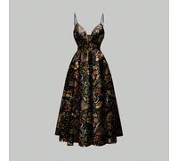 Abito da donna senza maniche, scollo basso, sexy, con stampa romantica boema di farfalle, falene e foglie, adatto per le vacanze L,M,S,XL,XS,XXL,XXS,XXXL,XXXXLColore unicoTessuto intrecciato