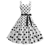 Abito da donna, stile rétro anni ‘50 e rockabilly, abito da cocktail con gonna a pieghe, linea ad A Abito da donna anni '50 a pois vintage anni '50, cocktail party, abito da sera per adulti