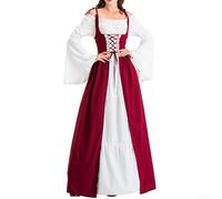 Abito da donna unico con cravatta in vita e colore splicing per palcoscenico e occasioni casual (M rosso)