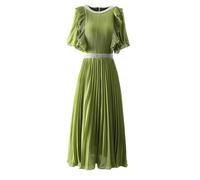 Abito da donna vintage plissettato a maniche corte alla moda Big Swing Wedding Party Bodycon abiti, EN8, L
