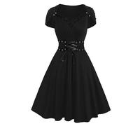 Abito da donna vittoriano, abito da donna gotico, cosplay, Halloween, maniche irregolari, stile medievale, elegante, abito fantastico