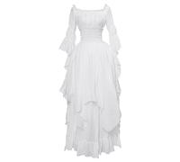 Abito da Donna Vittoriano Abito Lungo retrò Costume di Halloween Abito da Tea Party con Maniche in Pizzo Stile Medievale Vittoriano Irlandese Costume Corsetto per Halloween Abito Vittoriano