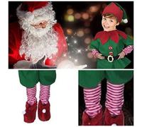 Abito da Elfo Natalizio per Bambini, Spettacolo Cosplay, Costumi Natalizi da Elfo Rosso e Verde per Ragazzo e Ragazza, Piccolo Aiutante di Babbo Natale, Fibra di Alcol Polivinilico