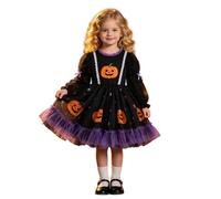 Abito da Festa/Spettacolo per Bambina con Zucca di, Maniche Lunghe, tutù Nero e Viola, in Rete. (1-Purple, 2-3 Years)