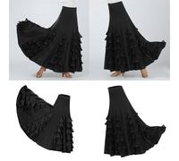 Abito Da Flamenco Di Ballerina Di Tango Con Gonna Lunga E Altalena Elegante Da