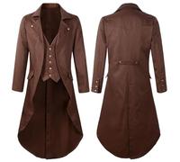 Abito da gioco in costume da palcoscenico con cappotto lungo da corte in ti | Giacca Sciancrata Uomo Nera Aviatore Scozzese Calda Spettacolo Giacchetti La Moda Borchiata Rombi Premium