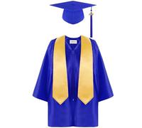 Abito da Laurea per Bambini, Toga Cappello e Costume Abito da Laureato Set Toga Laurea per Bambini Asilo Costume Decorato Studenti Elementare Medi Linea Costumi Travestimento 4-14 Anni