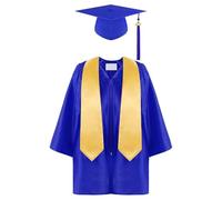 Abito da Laureato Set Toga e Tocco Bambini Cerimonia di Laurea Vestito Accademico Scuola Materna Primaria Media Costume con Cappello Nappina Chiusura Lampo Unisex Vari Colori Festa Diploma 2025