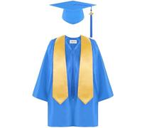 Abito da Laureato Set Toga e Tocco Bambini Cerimonia di Laurea Vestito Accademico Scuola Materna Primaria Media Costume con Cappello Nappina Chiusura Lampo Unisex Vari Colori Festa Diploma 2025