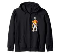 Abito da Leone Anni '70 con Pantaloni a Zampa e Sfera da Discoteca Felpa con Cappuccio