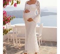 Abito da maternità francese con fiocco floreale dolce, abito per rivelazione del sesso, abito da maternità, abito per festa di nascità L,M,S,XL,XXLPianteTessuto in maglia
