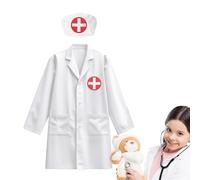 Abito da medico per bambini - Camice da laboratorio bianco professionale, Uniforme da medico realistica, Vestibilità medica unisex | Costume educativo per il gioco di ruolo per la celebrazione del tem