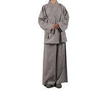 Abito da Monaco Buddhista Completo - Uniforme da Meditazione Shaolin per Kung Fu,Vesti del Monaco in Tessuto Traspirante per Adulti,Set Zen per Tutte le Stagioni,Ideale per Pratica a Casa