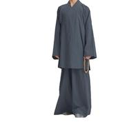 Abito da Monaco Buddhista - Uniforme da Meditazione in Cotone e Lino - Vesti del Monaco Shaolin per Adulti - Leggero e Traspirante,Ideale per Estate