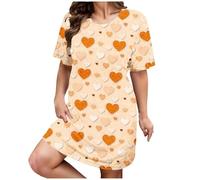 Abito Da Notte Donna Con Stampa A Cuore Per San Valentino Per La Casa