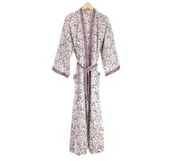 Abito da notte indiano morbido 100% cotone stampa floreale lungo kimono spiag...
