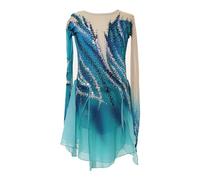 Abito Da Pattinaggio Artistico For Ragazze, Abito Da Pattinaggio Sul Ghiaccio Con Cerniera For Competizione, Costumi Da Danza Sfumati Da Donna(XXL)