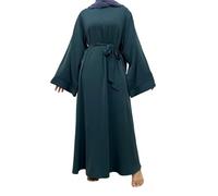Abito da preghiera da donna musulmana, 1 pezzo, abito musulmano a maniche lunghe, abito etnico a tinta unita, tinta unita, modello