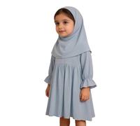 Abito da preghiera islamico per bambine, a maniche lunghe, abaya, musulmano, con Hijab, set di abiti in due pezzi, 0-3 anni, modesto Medio Oriente, arabo, Dubai Burka, Ramadan, Eid, maxi caftano per