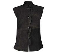 Abito da Prestazione con Gilet retrò alla Moda da Uomo Fasciatura Medievale Gilet a Maniche Corte con Scollo Tondo Casual