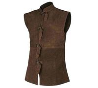 Abito da Prestazione con Gilet retrò alla Moda da Uomo Fasciatura Medievale Gilet a Maniche Corte con Scollo Tondo Casual