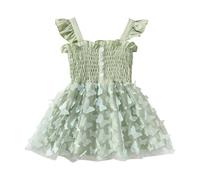 Abito da Principessa Bambina Estivo Elegante Vestito Senza Maniche Cotone Abito A-Line per Bambine e Ragazze Abiti da Sposa per Feste Completi Scolastici Abbigliamento 1-5 Anni
