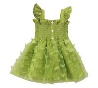 Abito da Principessa Bambina Estivo Elegante Vestito Senza Maniche Cotone Abito A-Line per Bambine e Ragazze Abiti da Sposa per Feste Completi Scolastici Abbigliamento 1-5 Anni