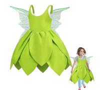 Abito da principessa Fata - Set di costumi di Halloween ragazze, ali e anelli fantasy | Bambini abiti da principessa con floreali per feste a tema, eventi scolastici, incontri di cost