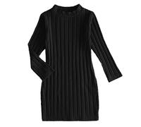 Abito da Principessa in Maglia a Maniche Lunghe a Collo Tinta Unita Primavera Inverno per Bambina Costume Principessa 3 Anni