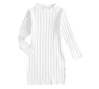 Abito da Principessa in Maglia a Maniche Lunghe a Collo Tinta Unita Primavera Inverno per Bambina Vestiti 6 Anni Inverno