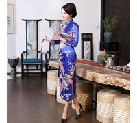 Abito Da Prom In Raso Con Maniche Medie Qipao Cheongsam Tradizionale Cinese