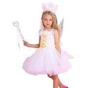 Abito da ragazza angelo per e danza esibizioni elegante abito da festa bianco con design delicato per eventi festivi per bambini e spettacoli di scena costume da bambino bianco angelo molto fatato