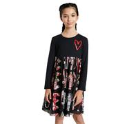 Abito da ragazza Desigual Aina nero con scritta 110