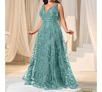 Abito da sera a-line trasparente con scollo a v profondo e schiena scoperta per donne curvy - Abito da cerimonia formale, per servizio fotografico di matrimonio, red carpet, ritratto da sposa, grande