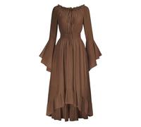 Abito da sera barocco Marie Antoniette, costume cosplay gotico retrò per Halloween 2025, elegante abito medievale con maniche campane e dettagli taglia unica